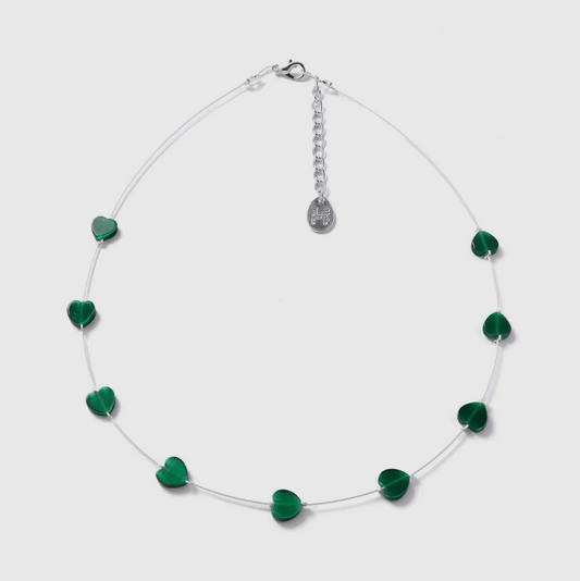 Emerald heart necklace
