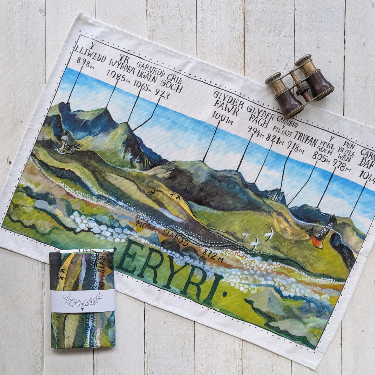 Eryri heights tea towel