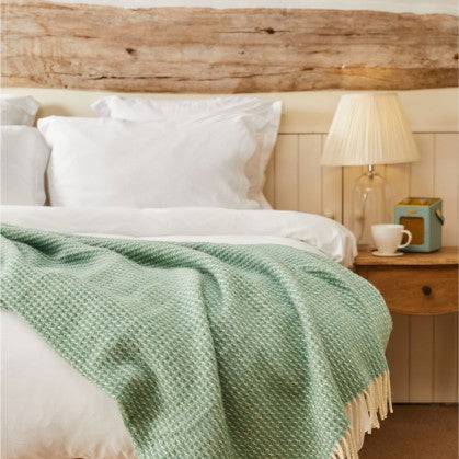 Extra large Waffle sea green throw
