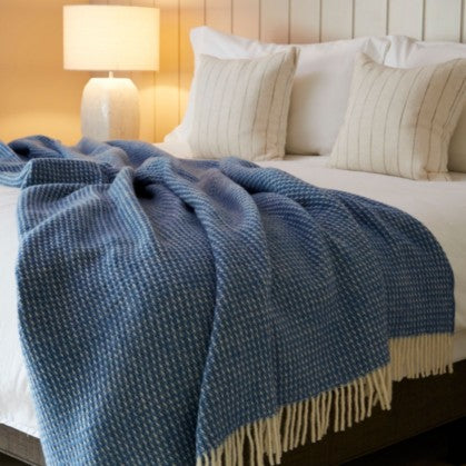 Extra large blue waffle throw