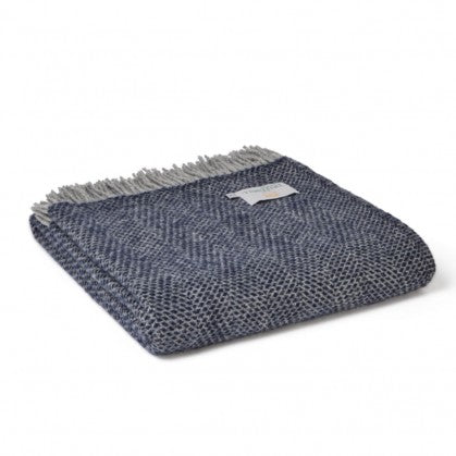 Extra large navy and grey throw