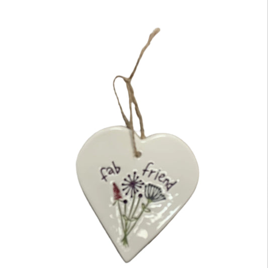 Fab friend ceramic heart | Gifts of Wales