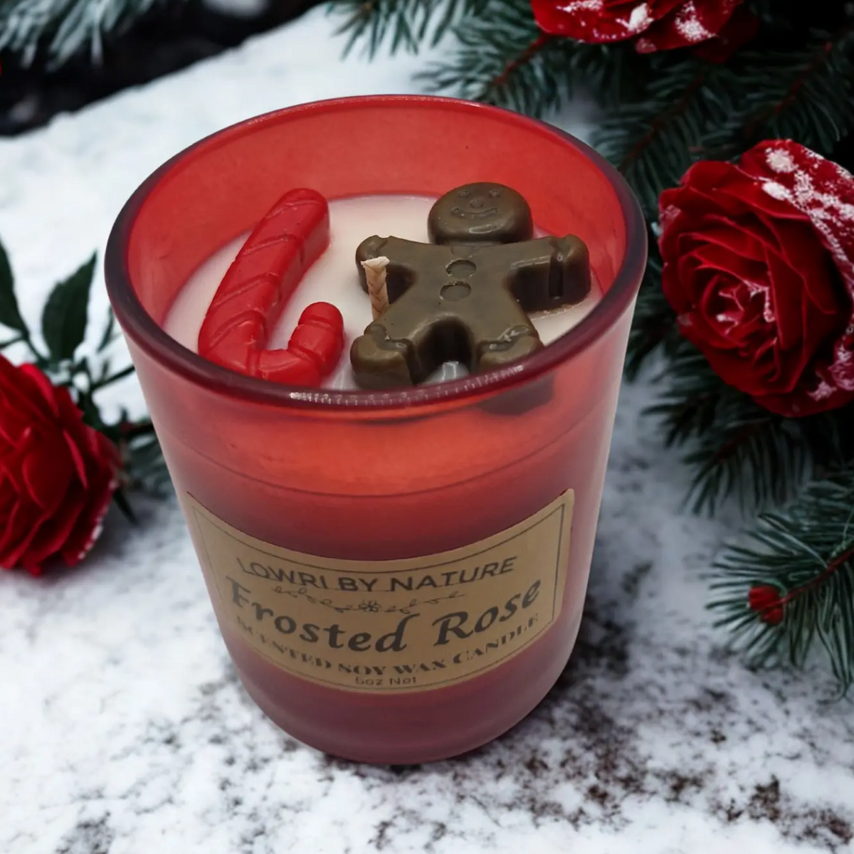 Frosted rose soy wax candle