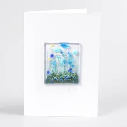 Fused glass cornflower card|Gifts of Wales
