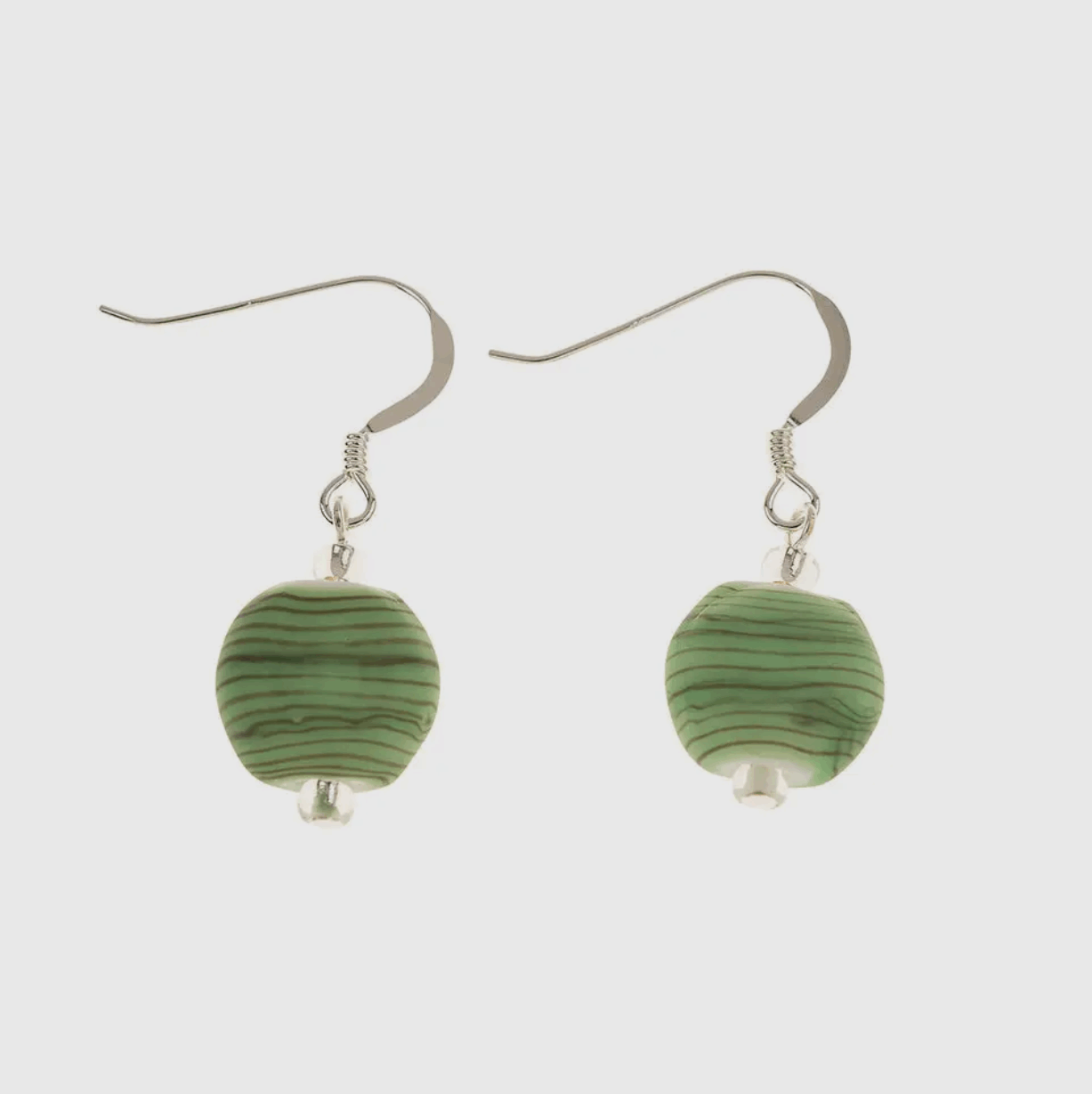 Green strata earrings