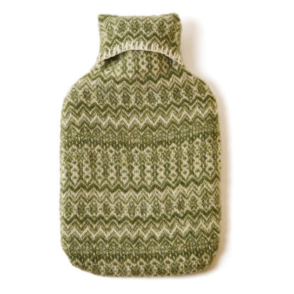 Green fair isle hotwater bottle
