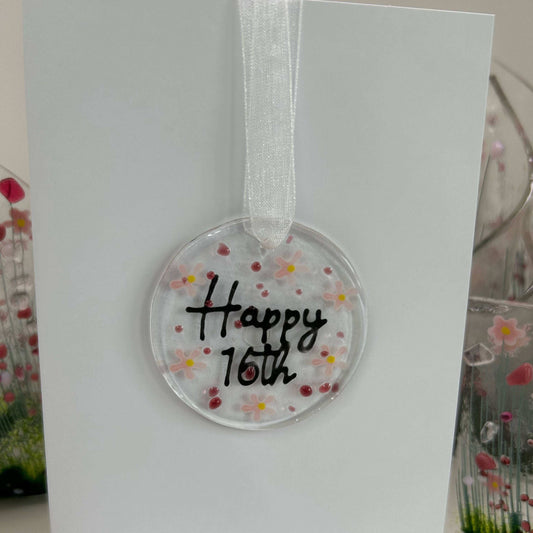 Handmade Fused Glass -  18th birthday Card|Gifts of Wales 