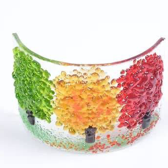 Handmade Fused Glass - Autumn Curve|Gifts of Wales 