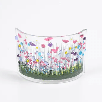 Handmade Fused Glass - Wildflower Curve|Gifts of Wales