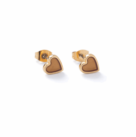 Honey heart studs