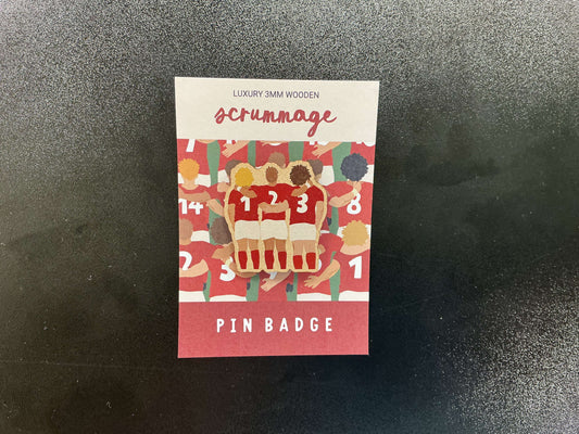 Scrummage pin badge