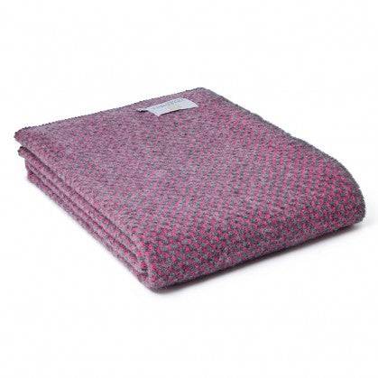 Pink and slate twill throw - Gifts of Wales