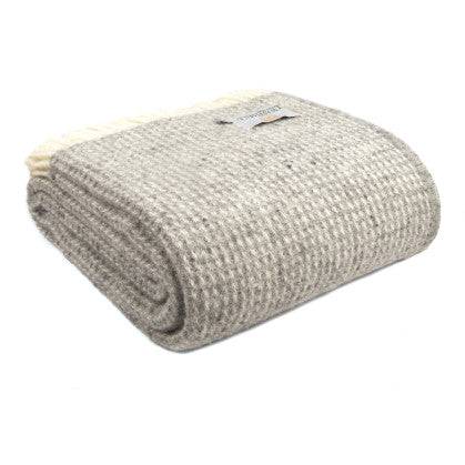 Grey waffle throw - Gifts of Wales