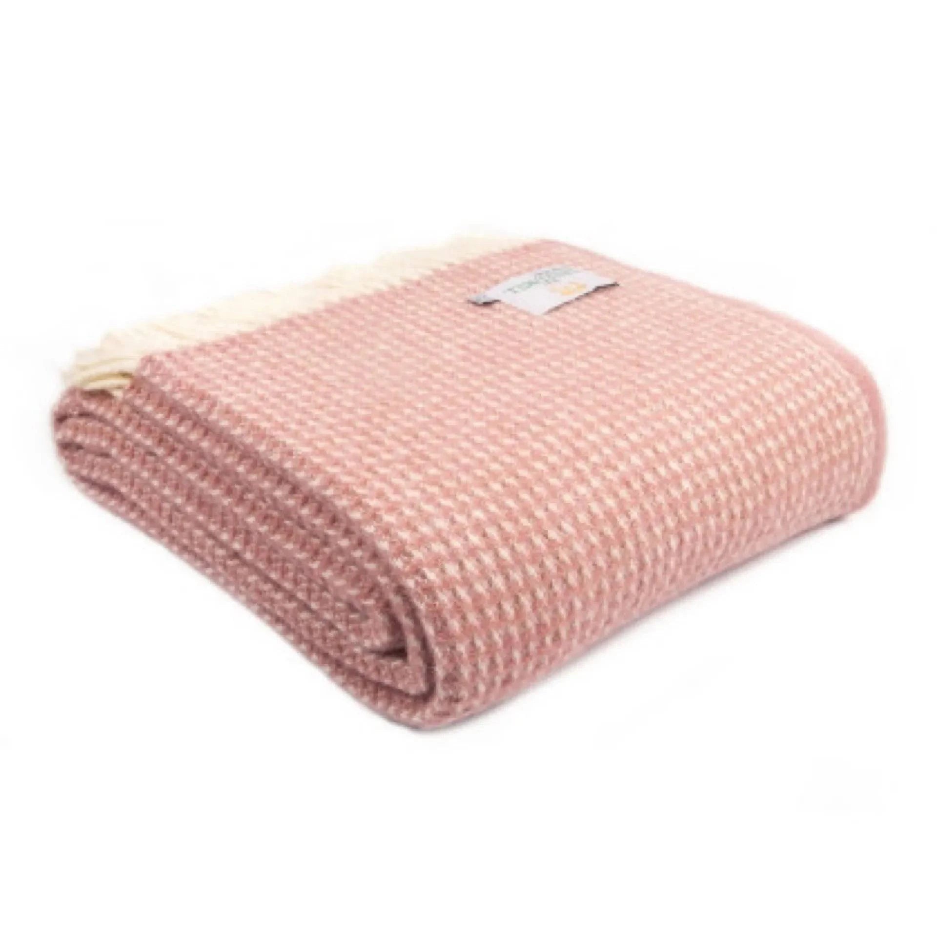 Extra large dusky pink waffle throw - Gifts of Wales