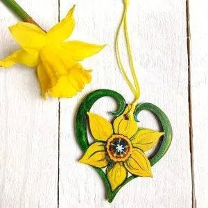 Daffodil wooden decoration - Gifts of Wales