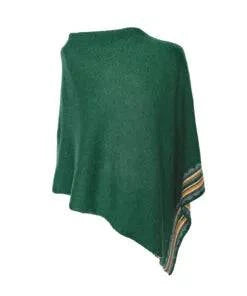 Cossack green stripe poncho - Gifts of Wales