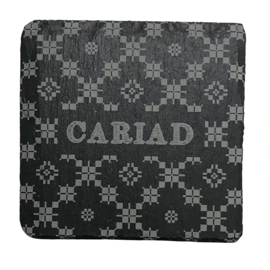 Cariad Welsh slate coaster - Gifts of Wales