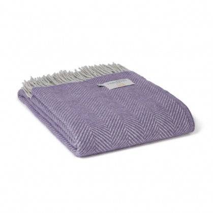 Lavender herringbone throw - Gifts of Wales