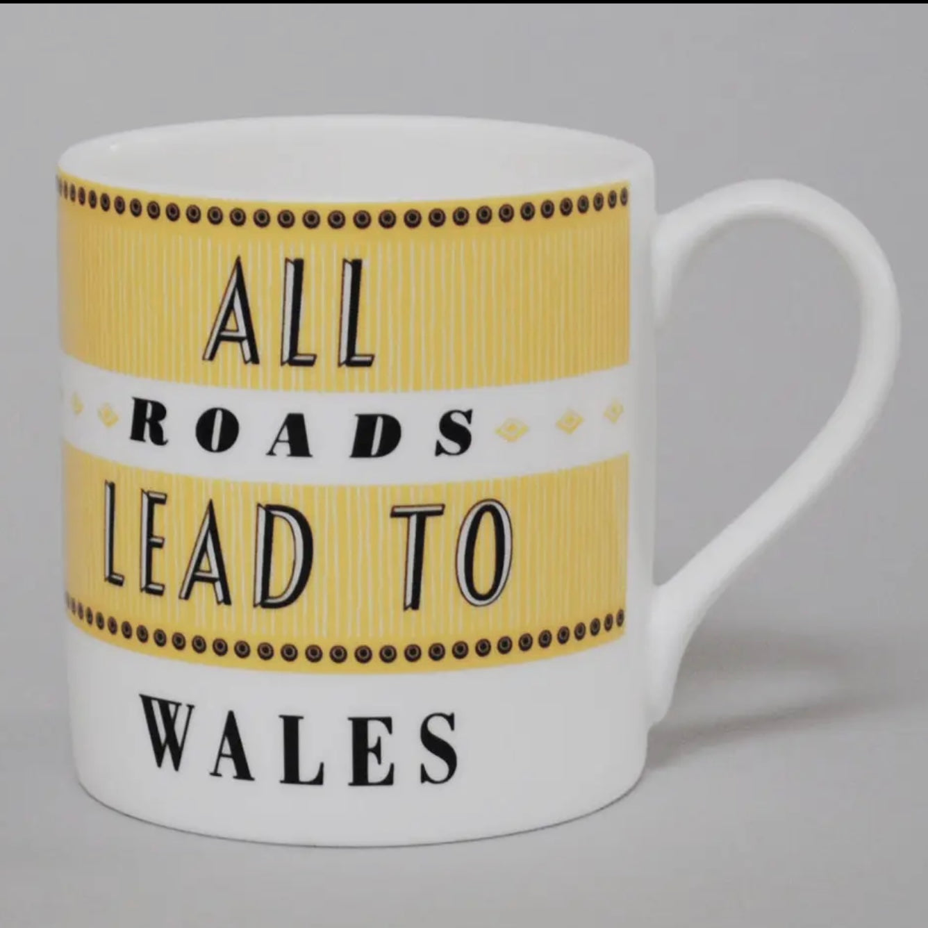 All roads lead to Wales - Large china mug