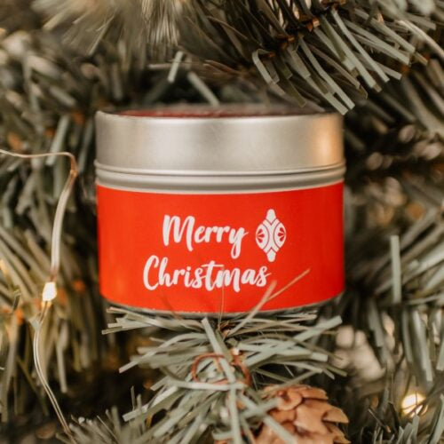 Nadolig Llawen bilingual mini tin candle