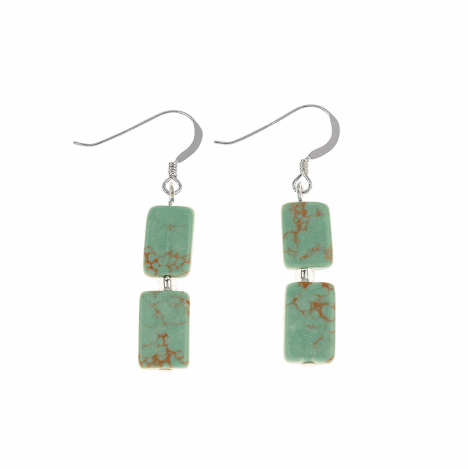 Jade mosaic earrings