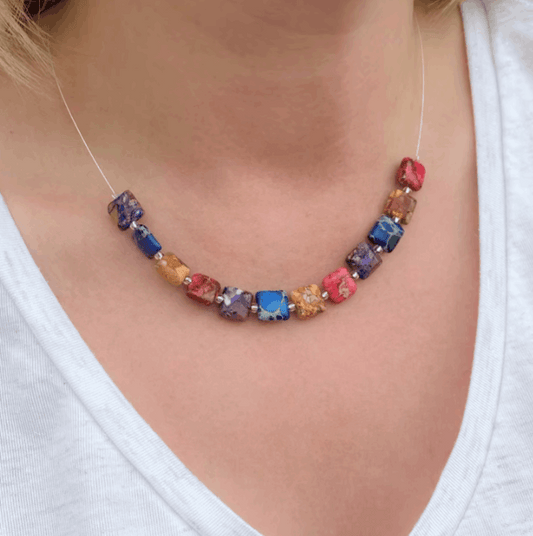 Jasper pillows link necklace