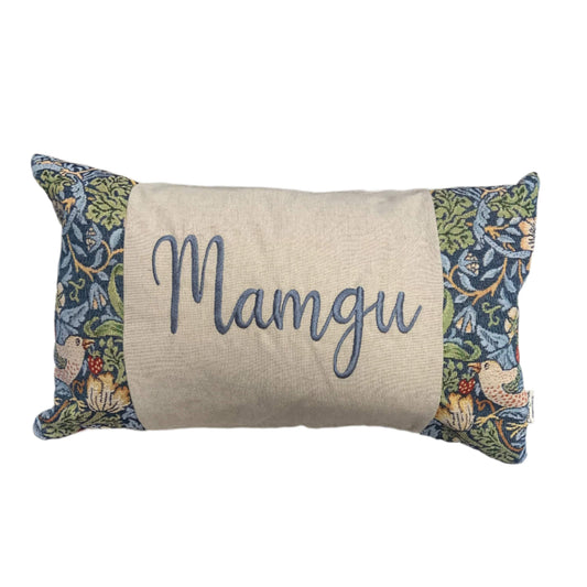Mamgu cushion- William Morris tapestry design