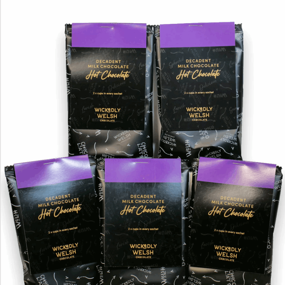 Milk hot chocolate sachets