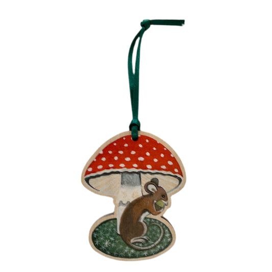 Mouse and toadstool decoration 