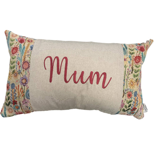 Mum cushion- wildflower tapestry design