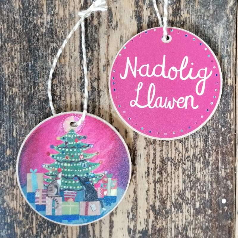 Nadolig Llawen cathod decoration 