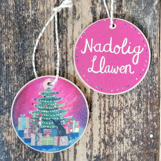 Nadolig Llawen cathod decoration 