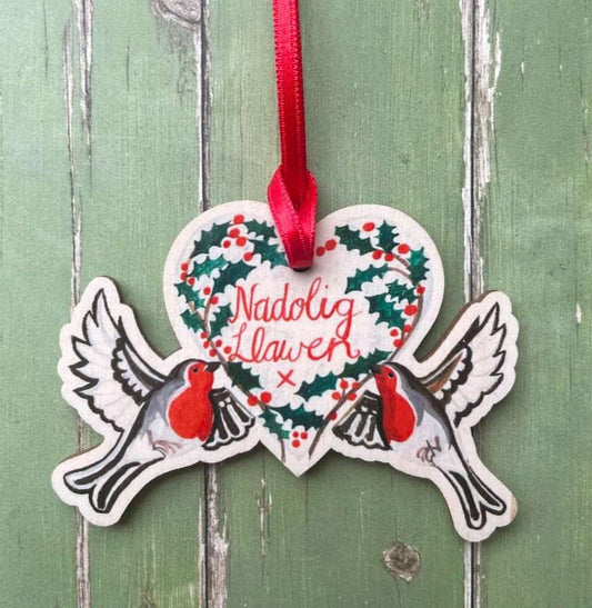 Nadolig Llawen robin decoration