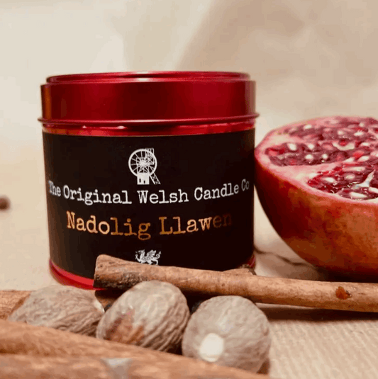 Nadolig Llawen tin candle