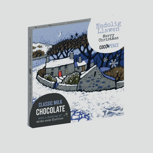 Nadolig llawen snow flurries chocolate bar