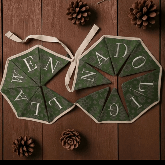 Nadolig llawen Welsh tapestry bunting 