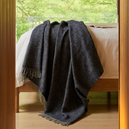 Navy and grey beehive throw