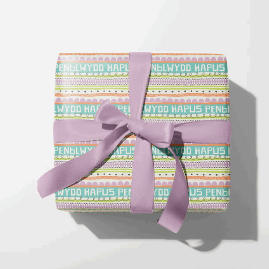 Pastel penblwydd hapus wrapping paper