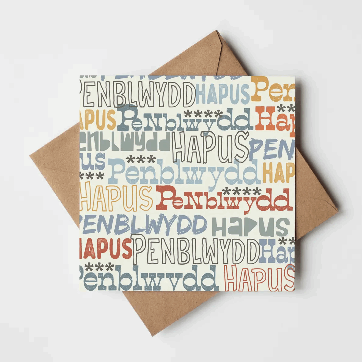 Penblwydd hapus text card
