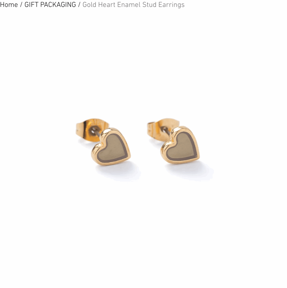Pewter translucent heart studs