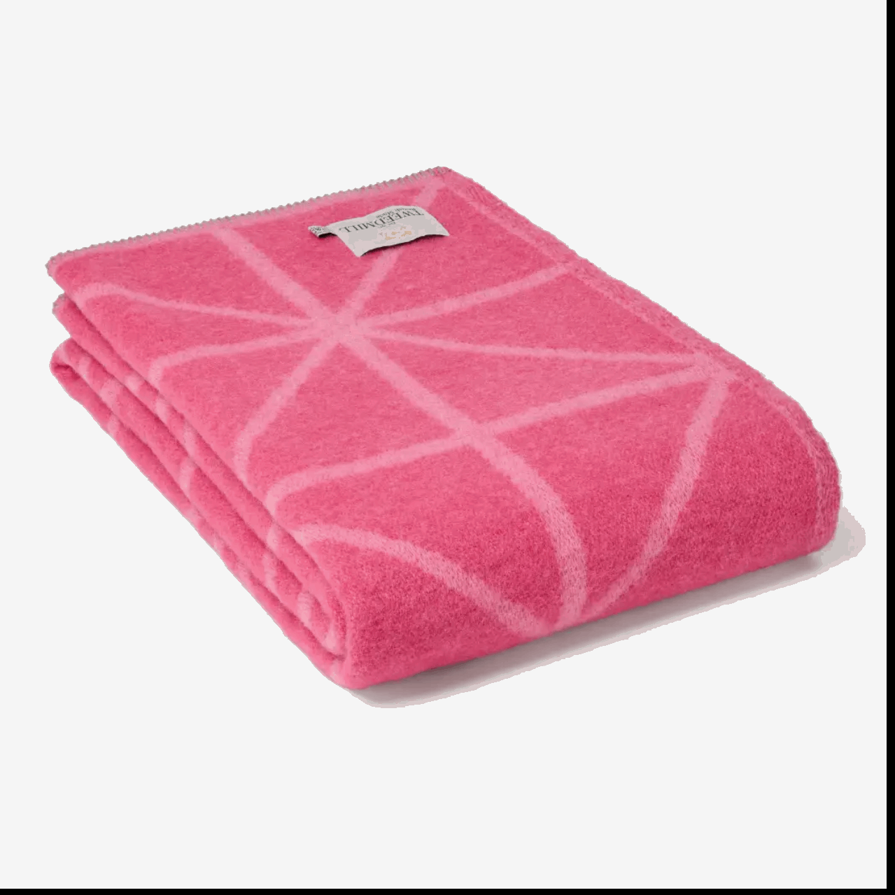 Pink geometric wool throw 