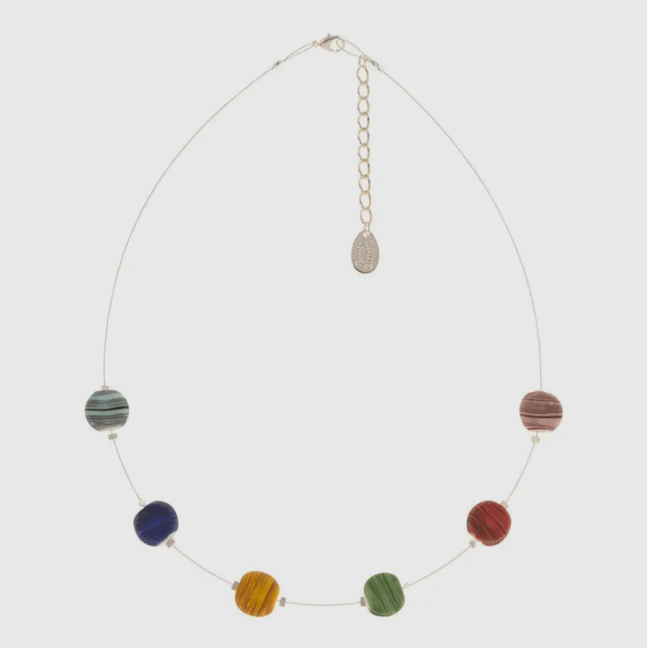 Rainbow strata spaced necklace
