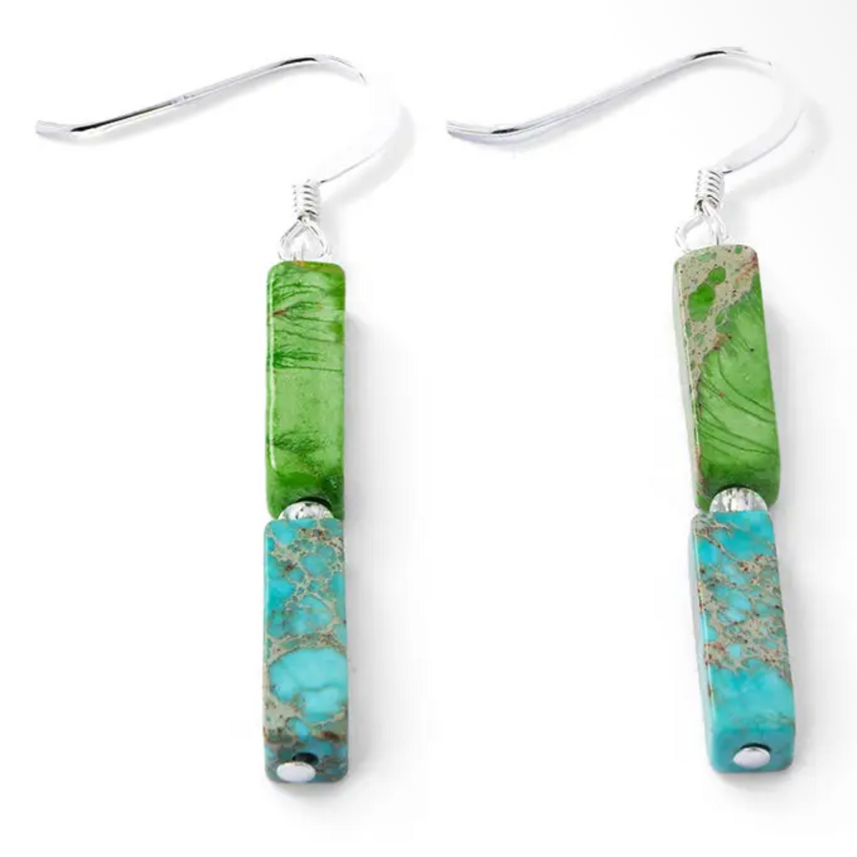Rainbow jasper earrings Green