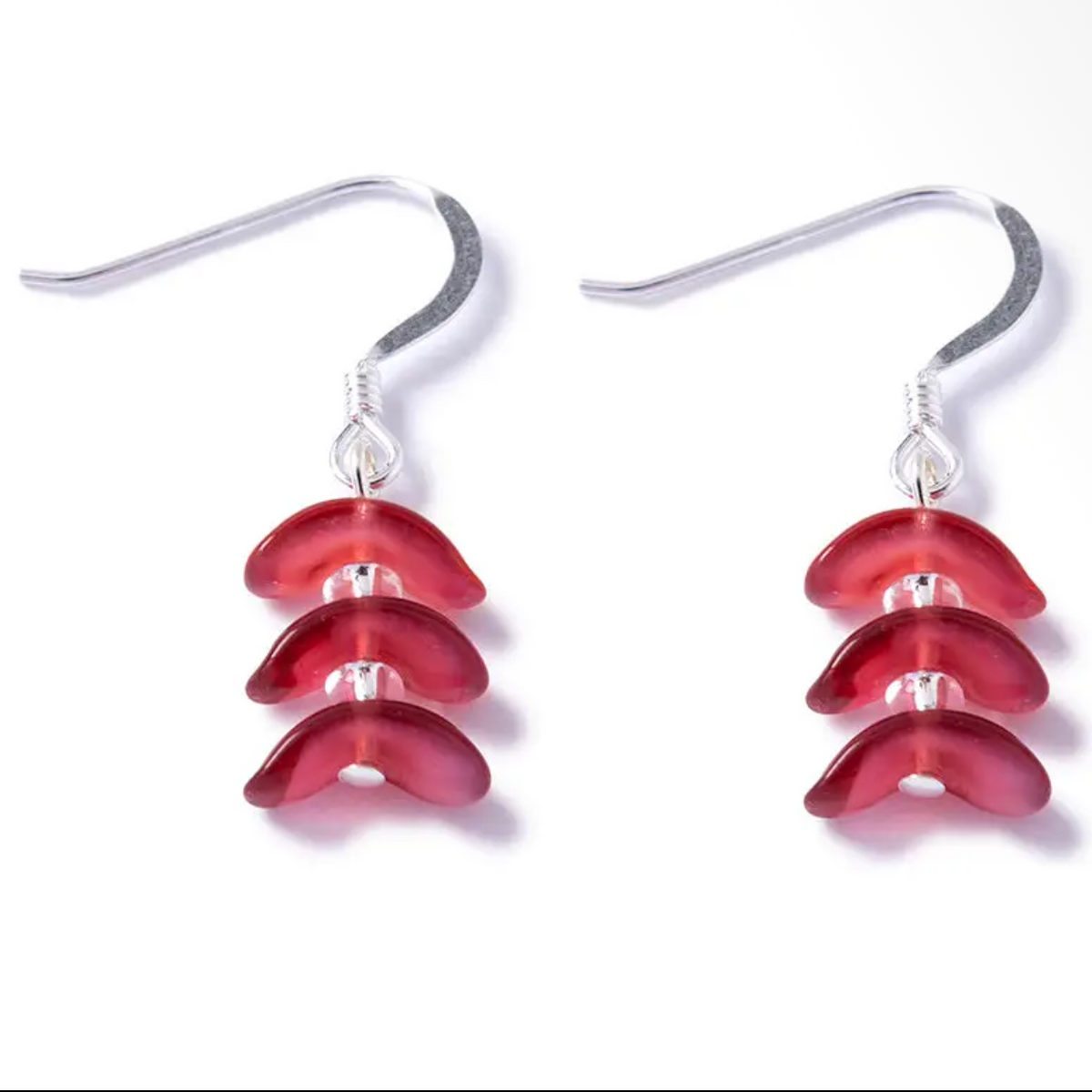 Raspberry eclipse earrings