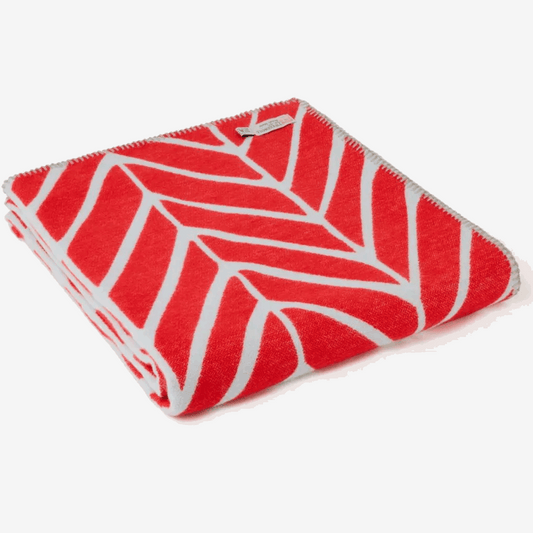 Red and powder blue cotton throw