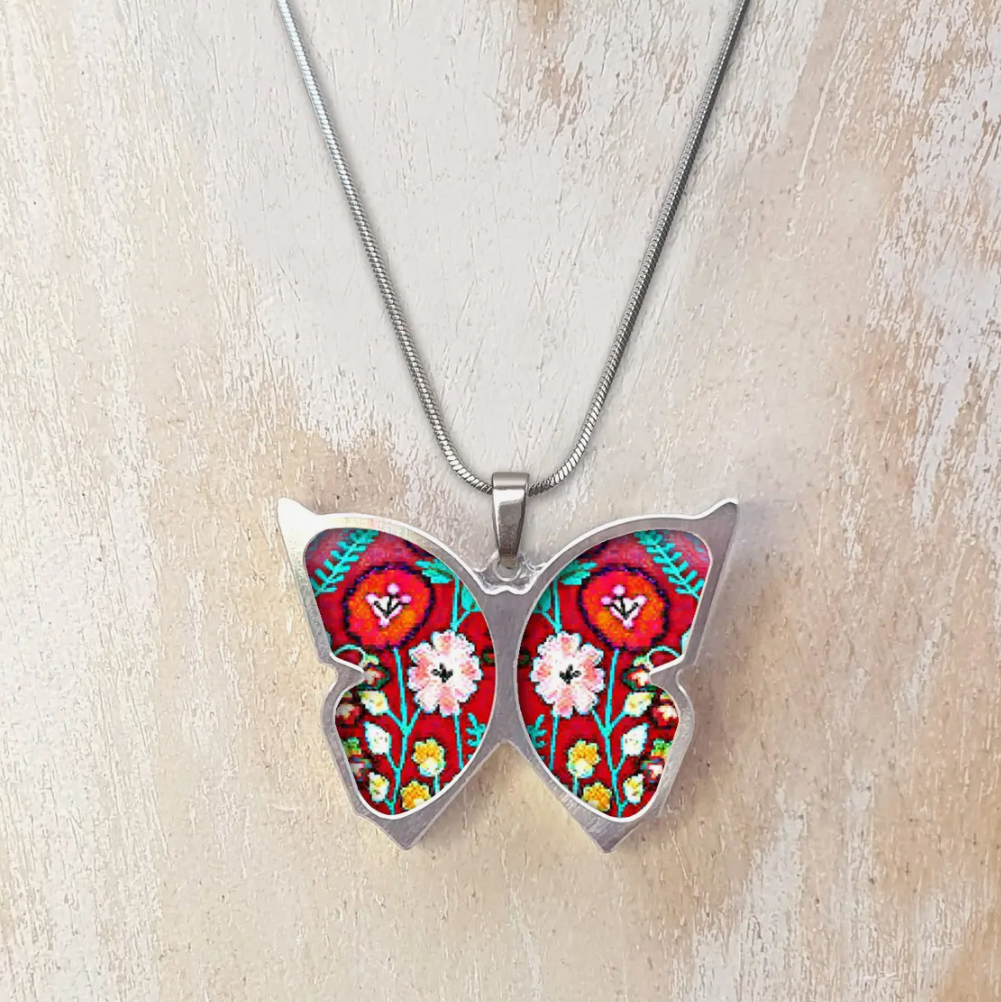Red butterfly necklace