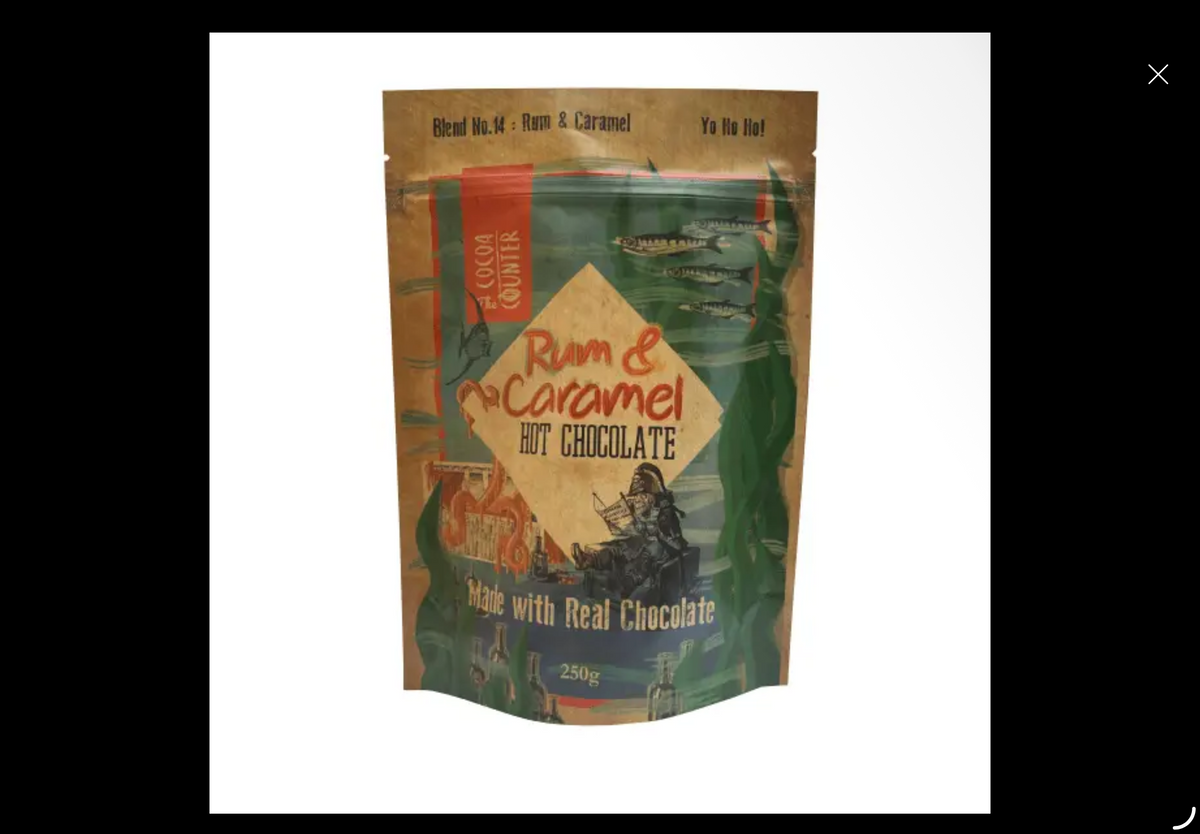 Rum and caramel hot chocolate flakes 