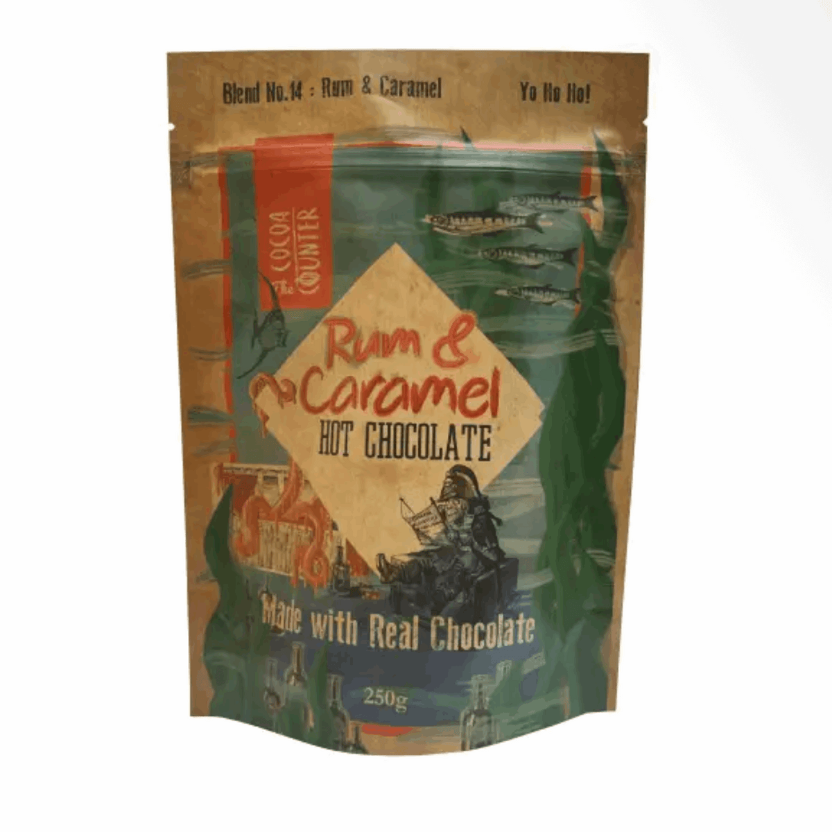 Rum and caramel hot chocolate flakes 