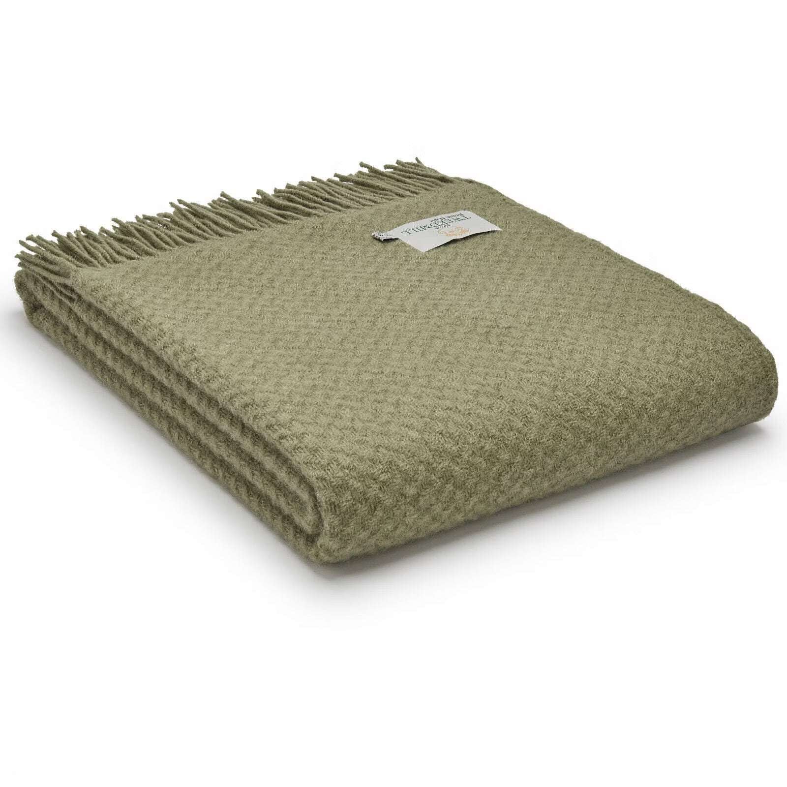 Sage green wafer throw