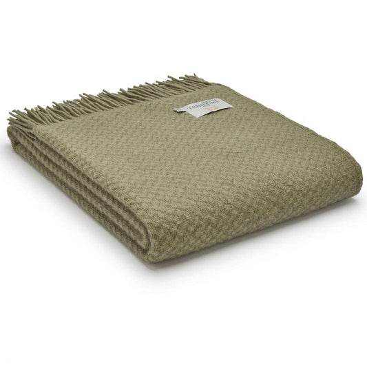 Sage green wafer throw